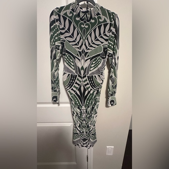 BNWT FARM Rio Green and Black Long Sleeve Dress size Large - Picture 6 of 9